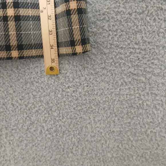 H&M Mod Plaid Long Sleeve Mini Shift Dress Size M Academia Old Money Neutral - Picture 14 of 14